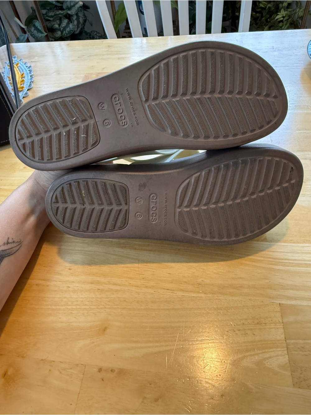 CROCS Women's Brooklyn wedge Sandals in Cream and beige - Picture 2 of 5
